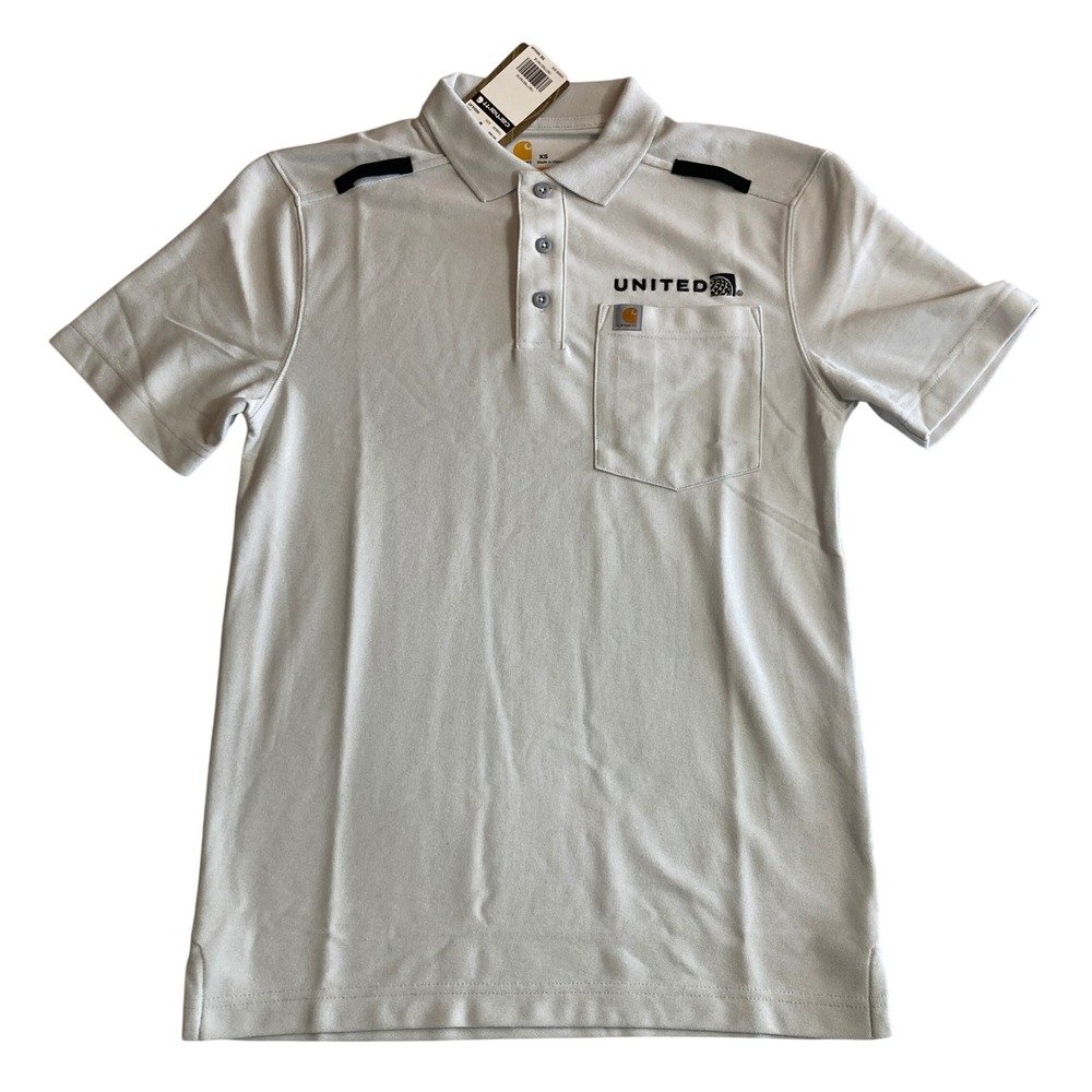 Carhartt United Airlines‎ Force Cotton Delmont Pocket Polo Shirt XS 103635 E25